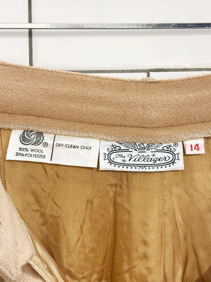 vintage the villager wool - blend flat front straight leg trousers | lined - good market thrift store