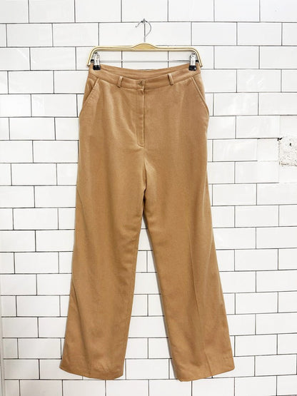 vintage the villager wool - blend flat front straight leg trousers | lined - good market thrift store