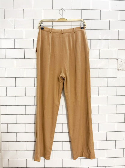 vintage the villager wool - blend flat front straight leg trousers | lined - good market thrift store