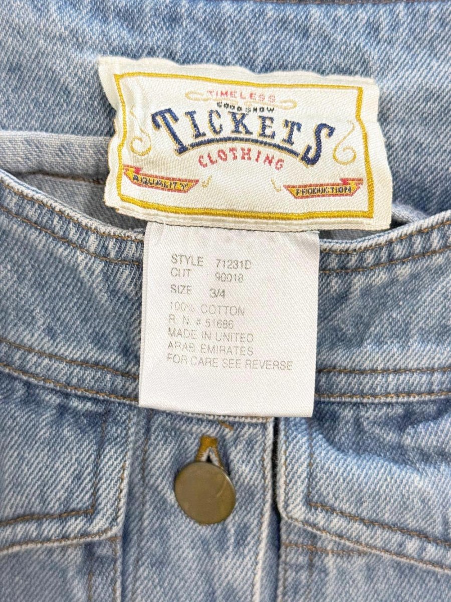 vintage tickets full button denim tank mini dress - good market thrift store