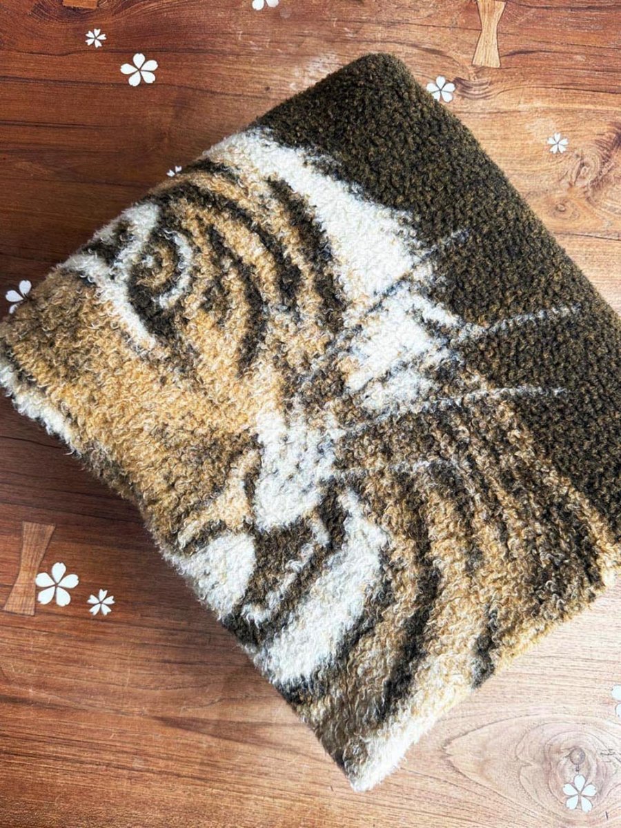 vintage tiger soft fleece camp blanket | made in West Germany - good market thrift store