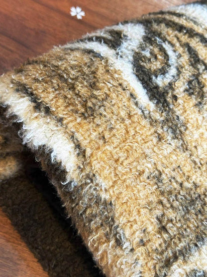 vintage tiger soft fleece camp blanket | made in West Germany - good market thrift store