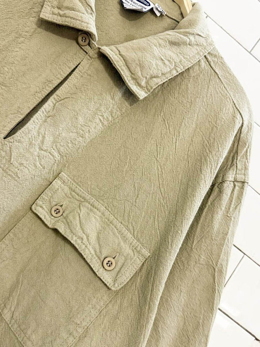 vintage tilley cotton naturals 1/4 button shirt | made in Canada - good market thrift store