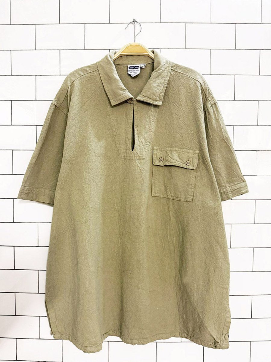 vintage tilley cotton naturals 1/4 button shirt | made in Canada - good market thrift store