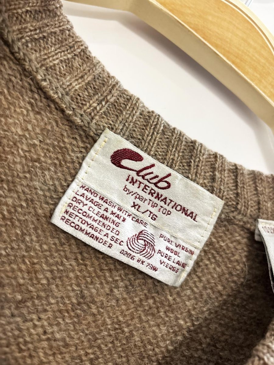 vintage tiptop 100% wool argyle knit sweater vest | club international - good market thrift store