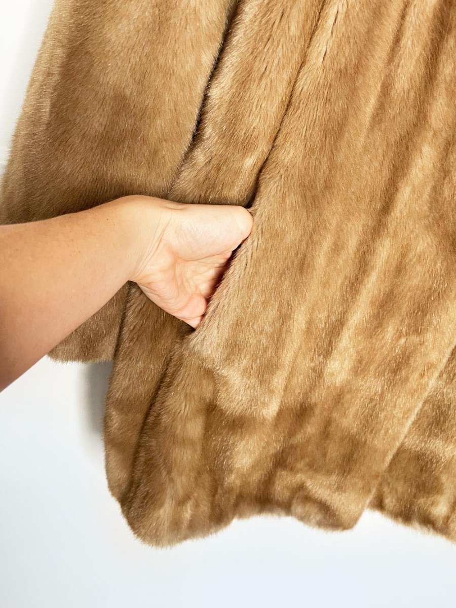 vintage tissavel france faux fur mink jacket - good market thrift store