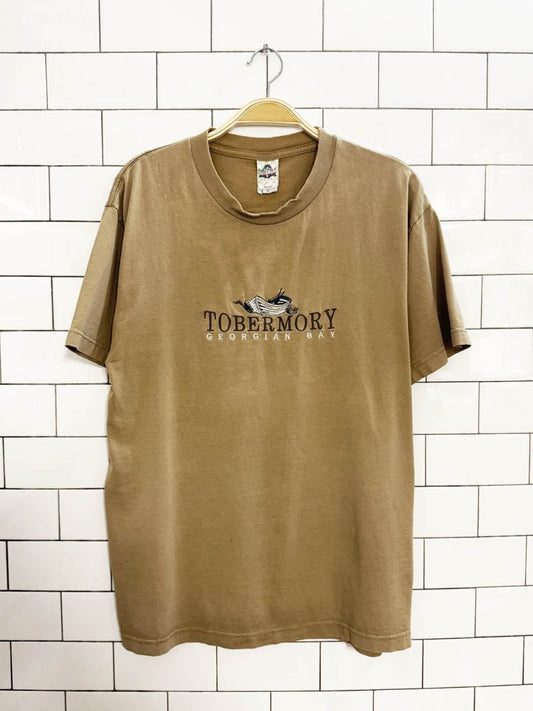 vintage tobermory georgian bay embroidered tee - good market thrift store