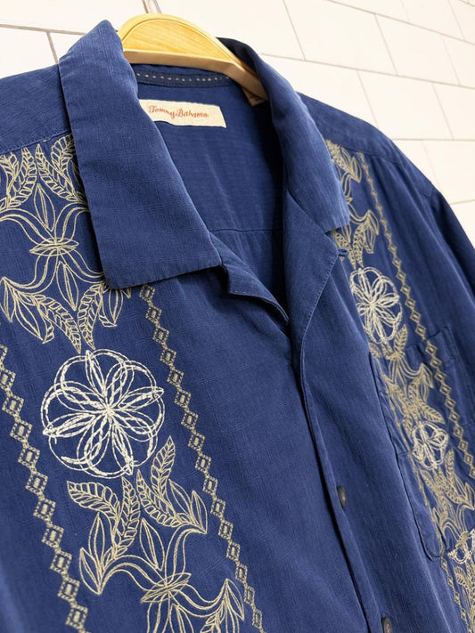 vintage tommy bahama 100% silk embroidered resort shirt - good market thrift store