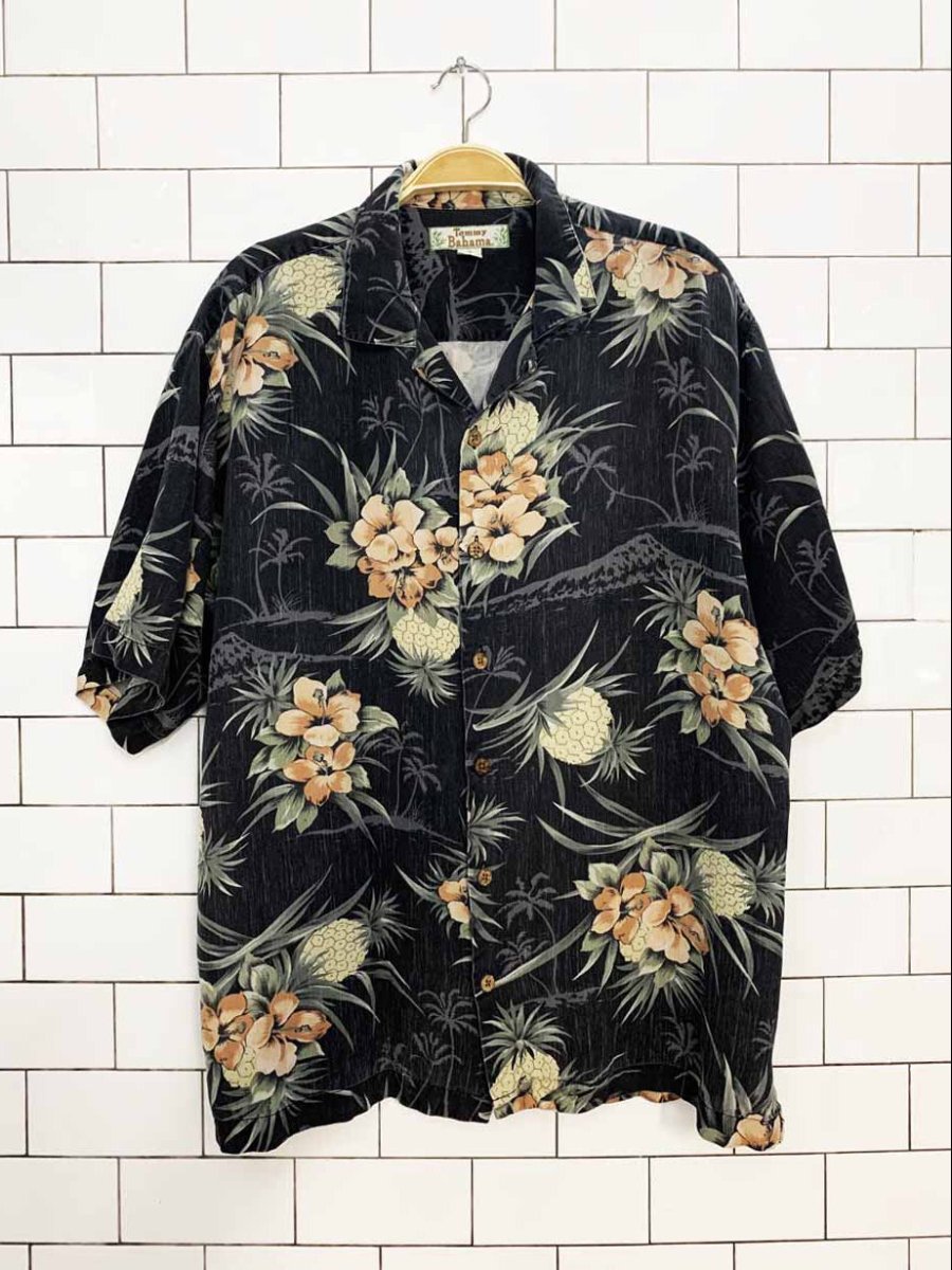 vintage tommy bahama 100% silk full button cabana shirt - good market thrift store