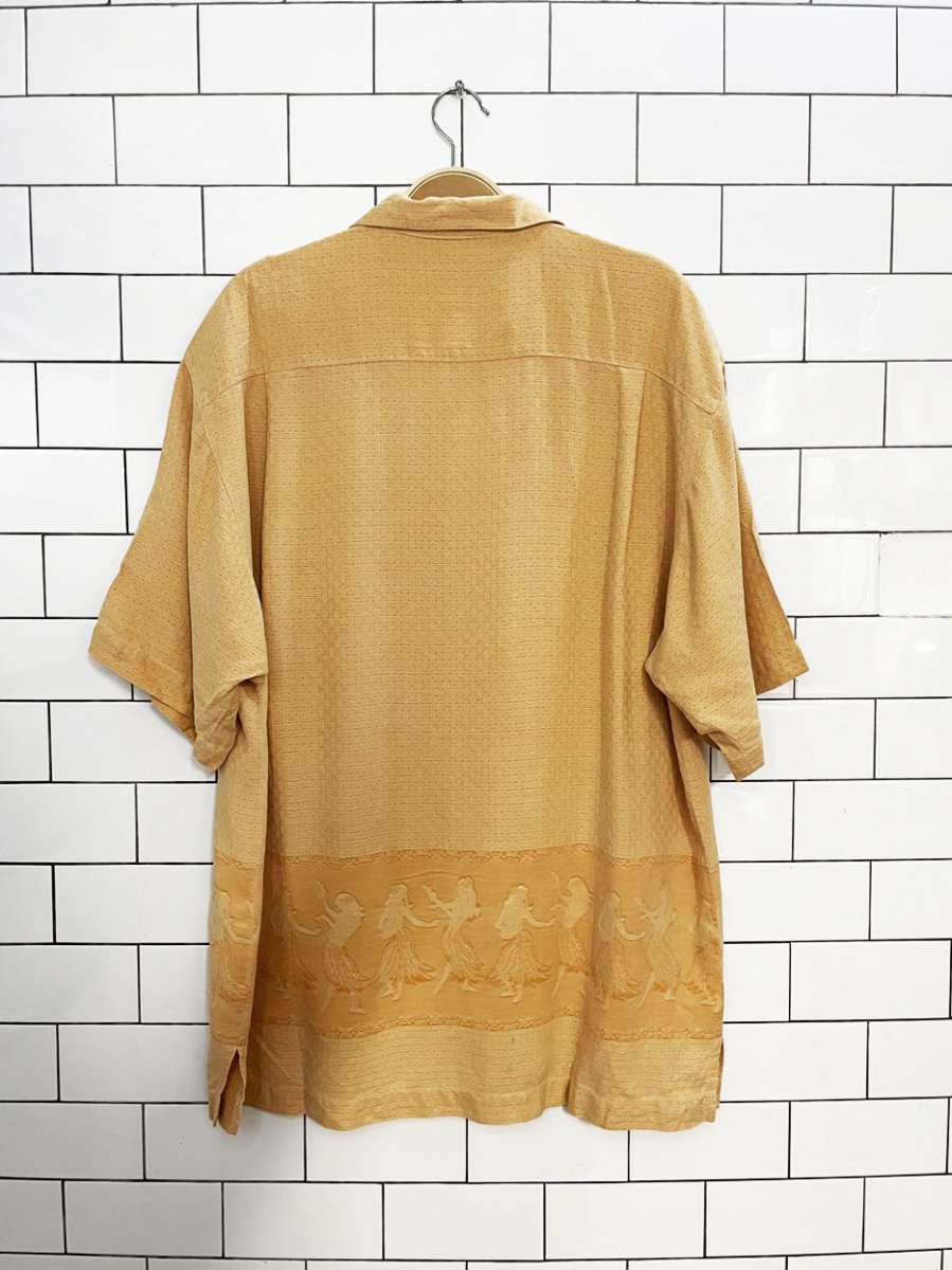 vintage tommy bahama 100% silk hula dancer full cabana button shirt - good market thrift store