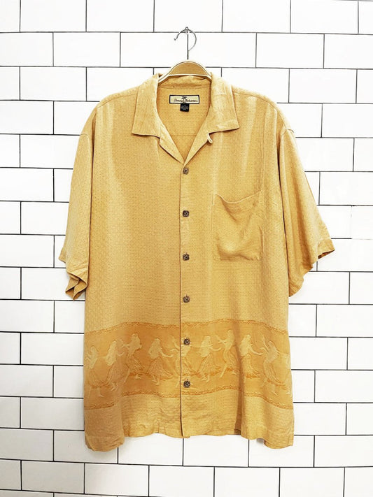 vintage tommy bahama 100% silk hula dancer full cabana button shirt - good market thrift store