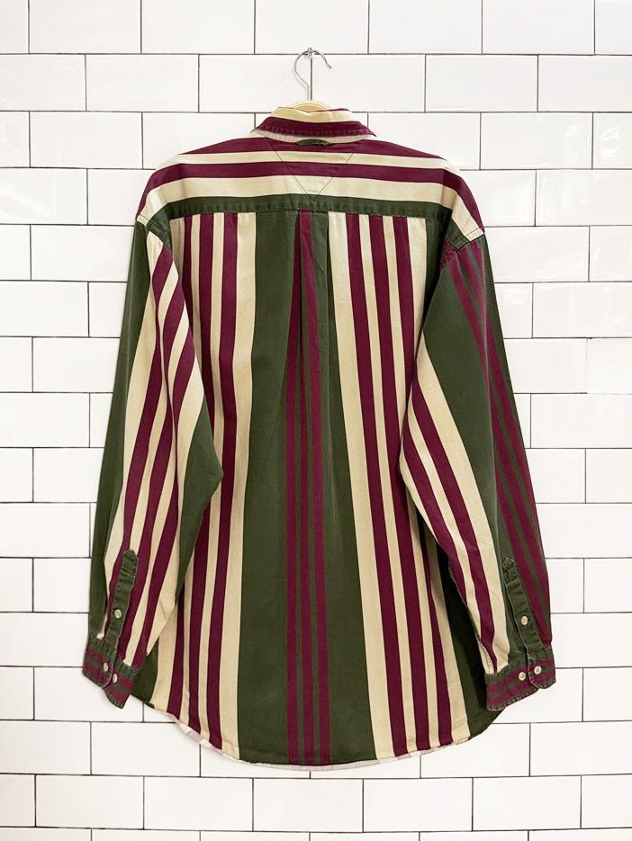 vintage tommy hilfiger crest pocket striped shirt - good market thrift store