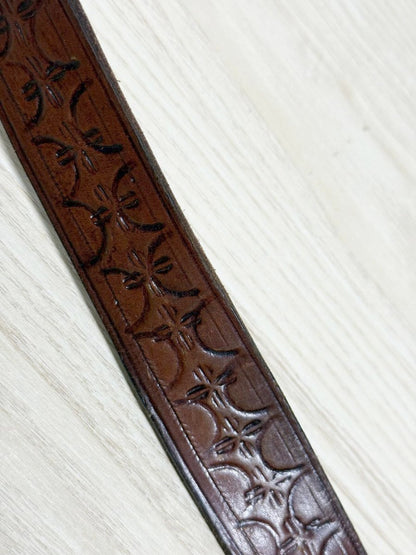 vintage tooled leather belt - good market thrift store