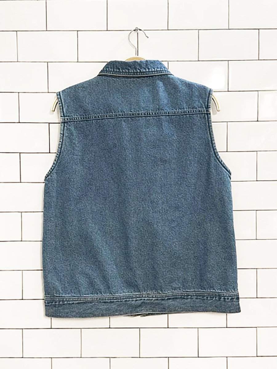 vintage tradition country collections full zip denim vest top - good market thrift store