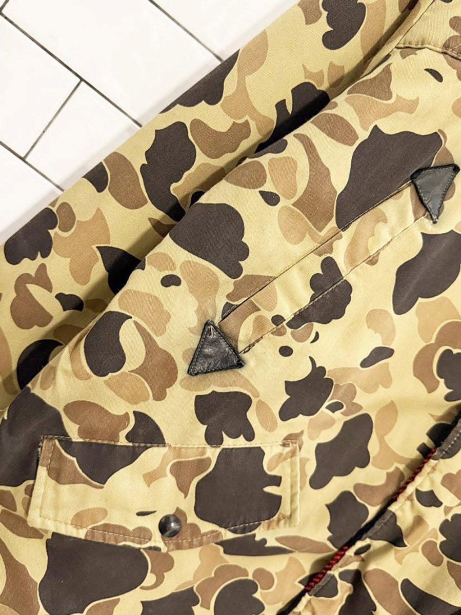 vintage trailways wool - blend flannel reversible duck camo chore coat | made in Canada - good market thrift store
