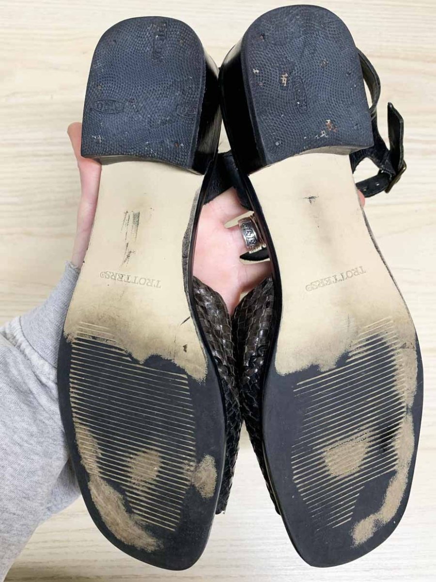 vintage trotters leather woven ankle strap sandals | made in Brazil - good market thrift store