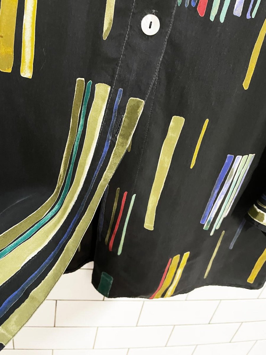 vintage tru abstract button down shirt | shell buttons - good market thrift store