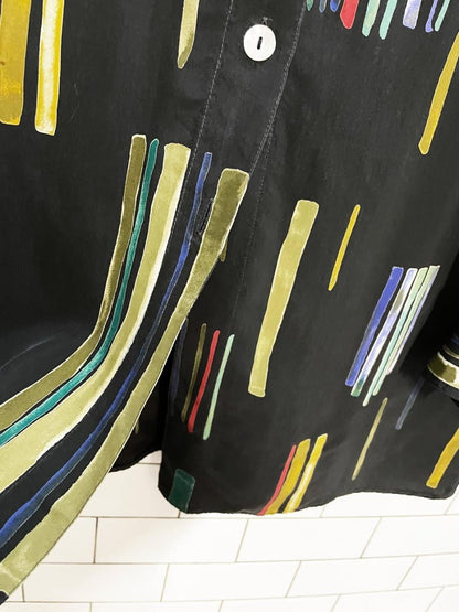 vintage tru abstract button down shirt | shell buttons - good market thrift store