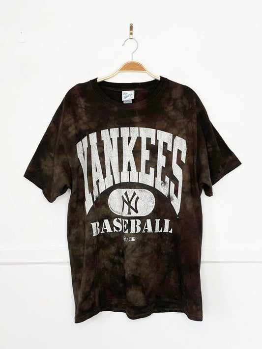 vintage tubular new york yankees sporty prep tie dye tee | 47 brand - good market thrift store
