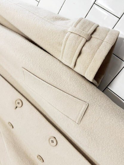 vintage upper east wool - cashmere double breasted belted trench coat | the perfect company - good market thrift store