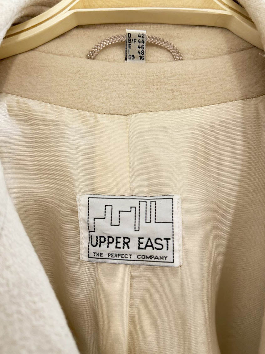 vintage upper east wool - cashmere double breasted belted trench coat | the perfect company - good market thrift store