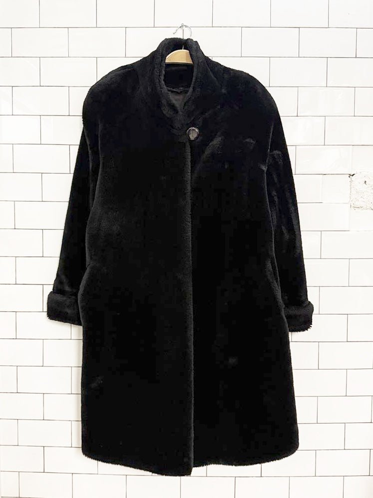 vintage utex faux fur plush teddy coat | made in USA - good market thrift store
