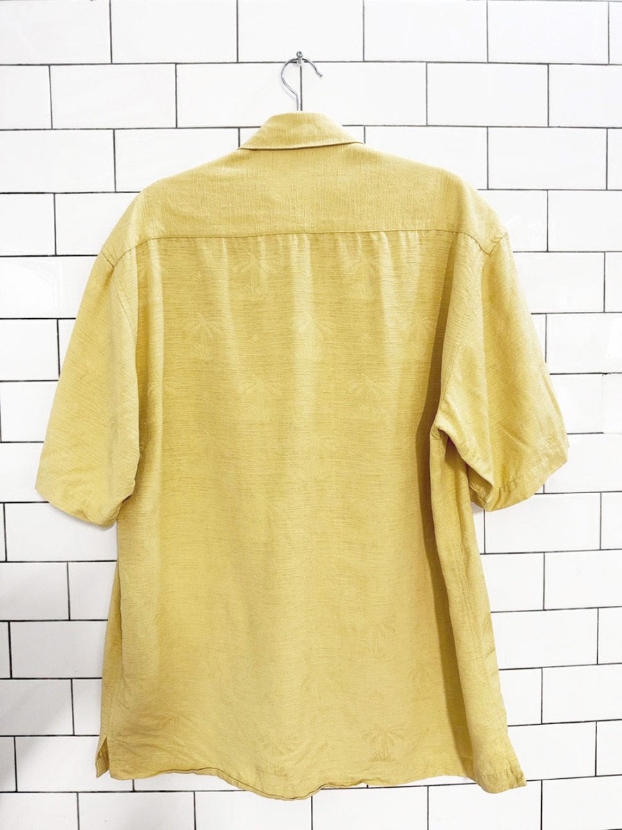vintage van heusen 100% silk palm cabana shirt - good market thrift store