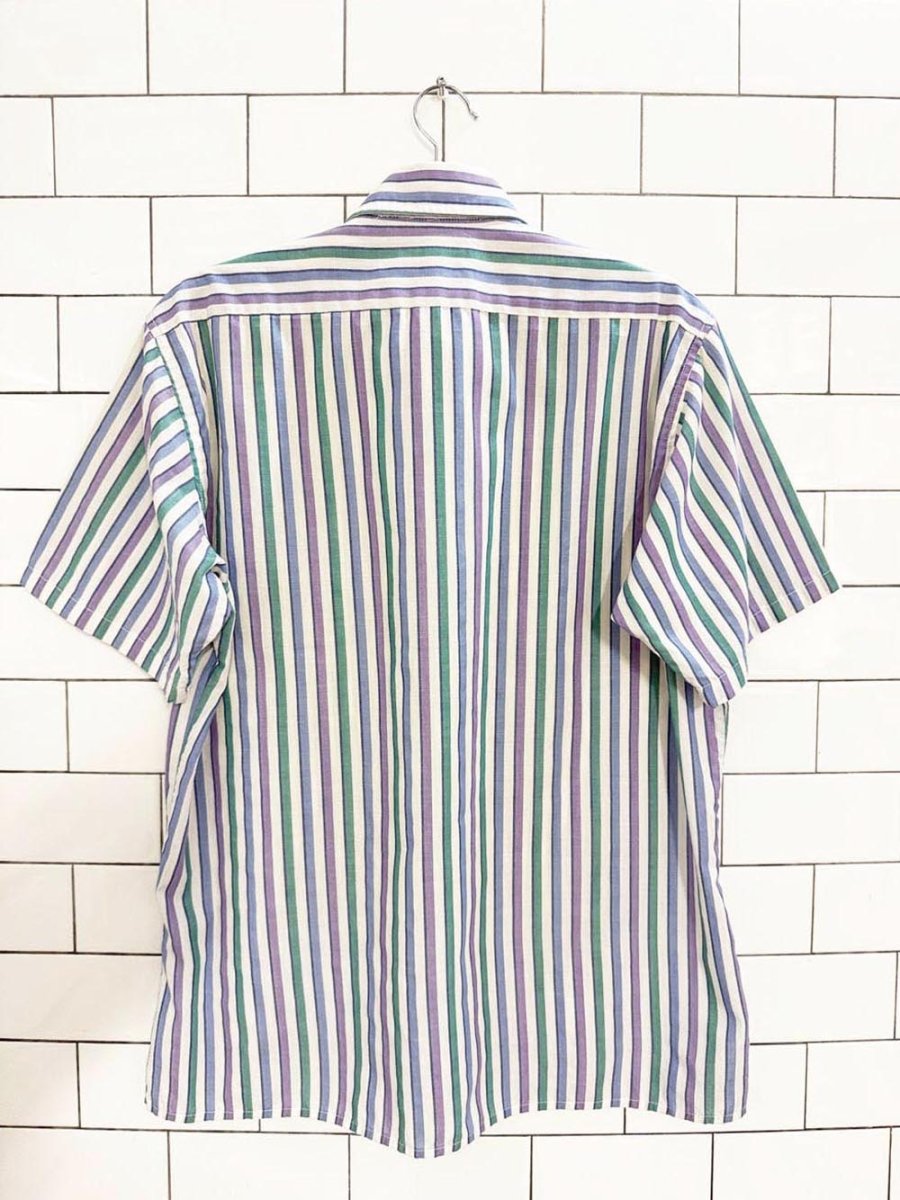 vintage van heusen striped full button shirt | editions - good market thrift store