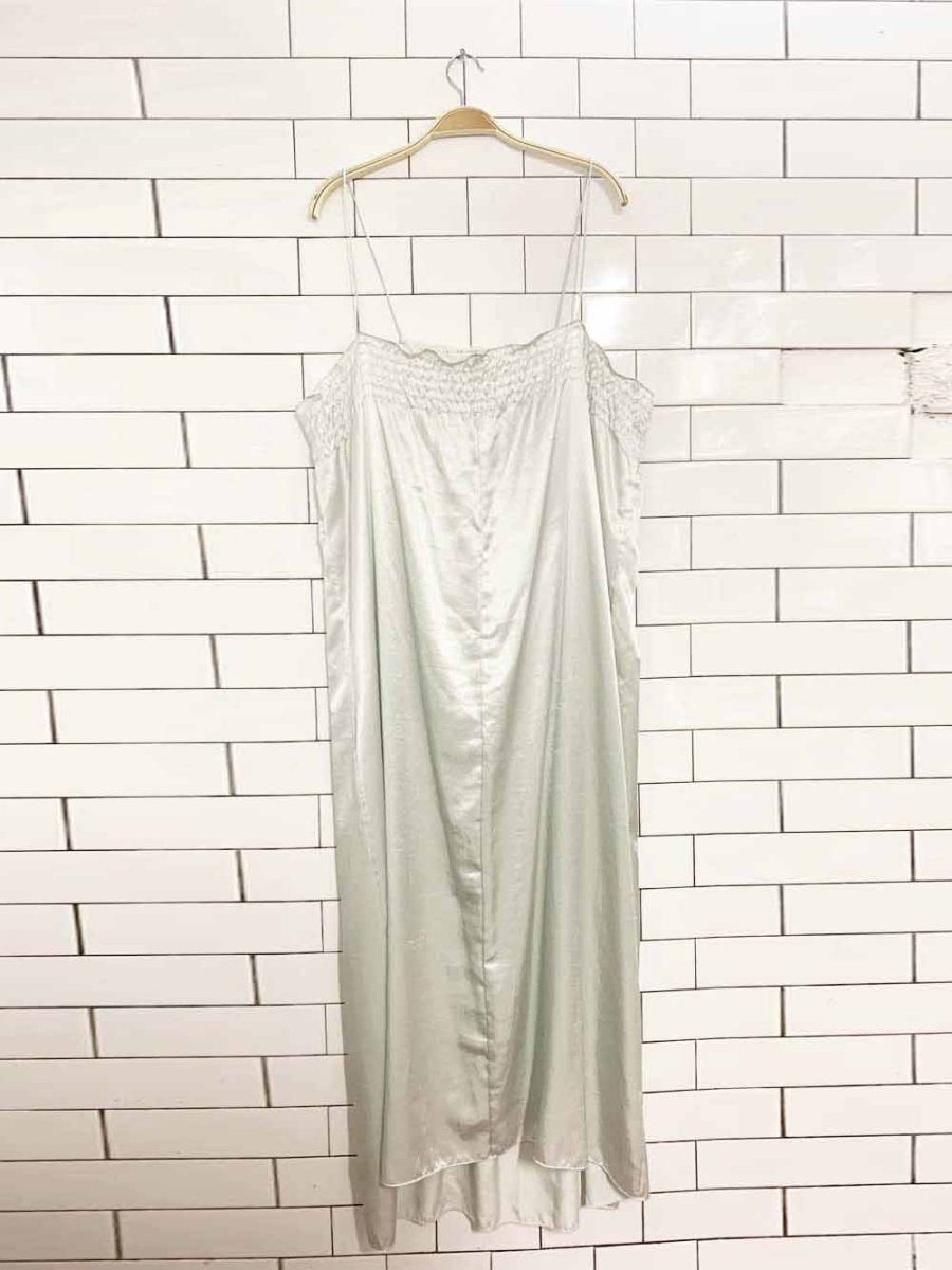 vintage van roalte lace trim satin maxi slip dress | made in canada - good market thrift store
