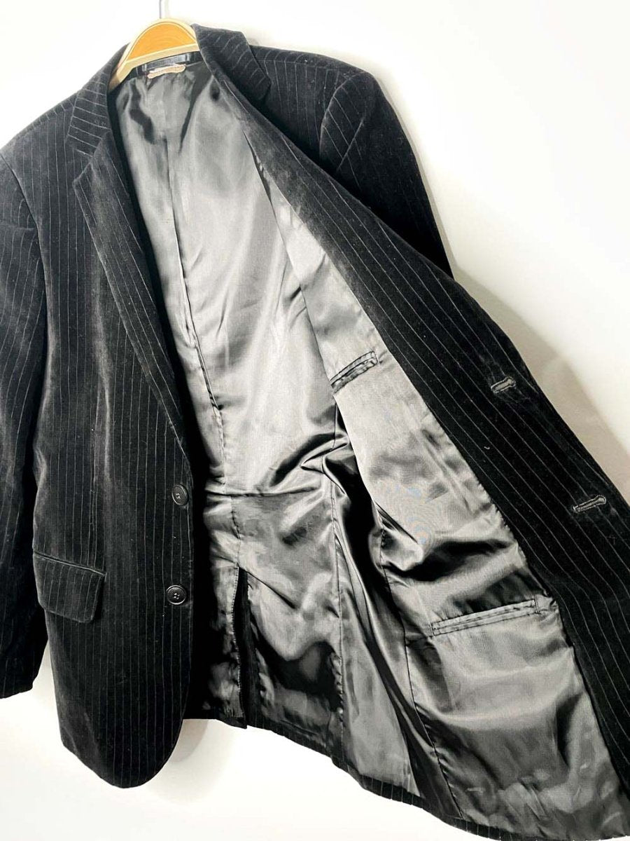vintage velvet pin stripe blazer - good market thrift store