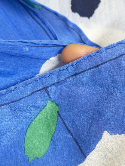 vintage vera 100% silk hand rolled edge poppy art scarf - good market thrift store