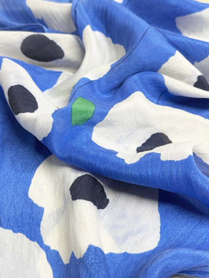 vintage vera 100% silk hand rolled edge poppy art scarf - good market thrift store