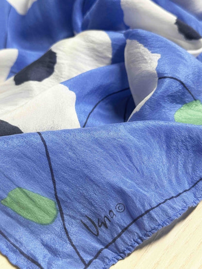 vintage vera 100% silk hand rolled edge poppy art scarf - good market thrift store