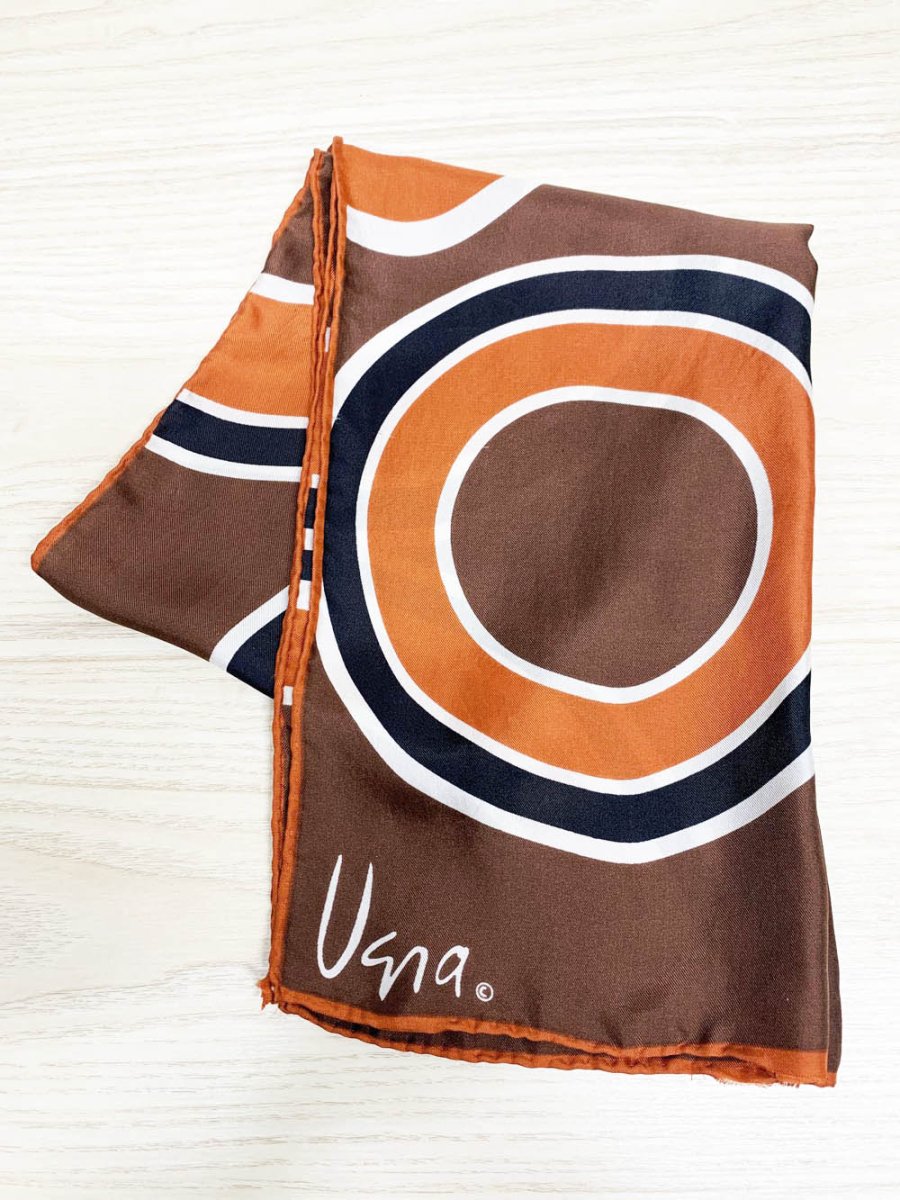 vintage vera 100% silk retro long scarf | hand - rolled edge - good market thrift store