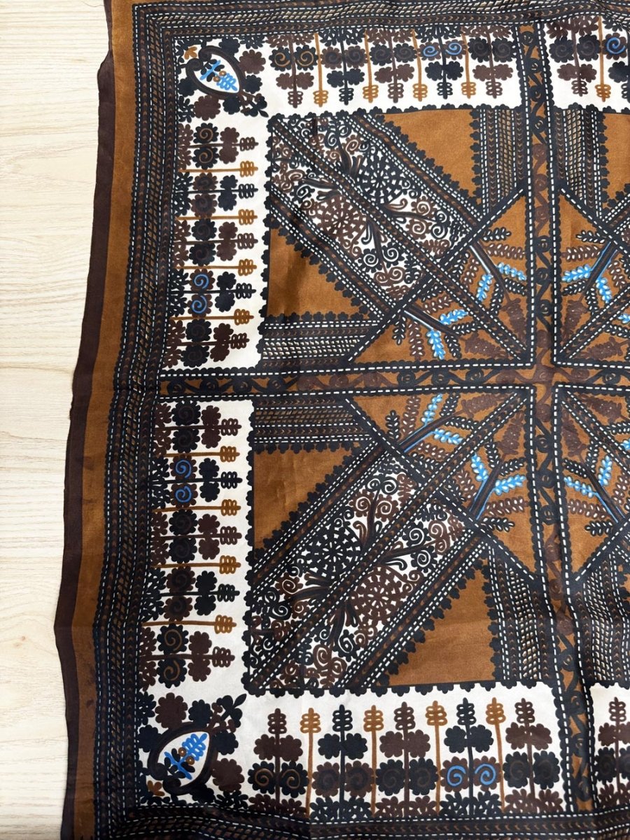 vintage vera satin poly square scarf | hand-rolled edge - good market thrift store