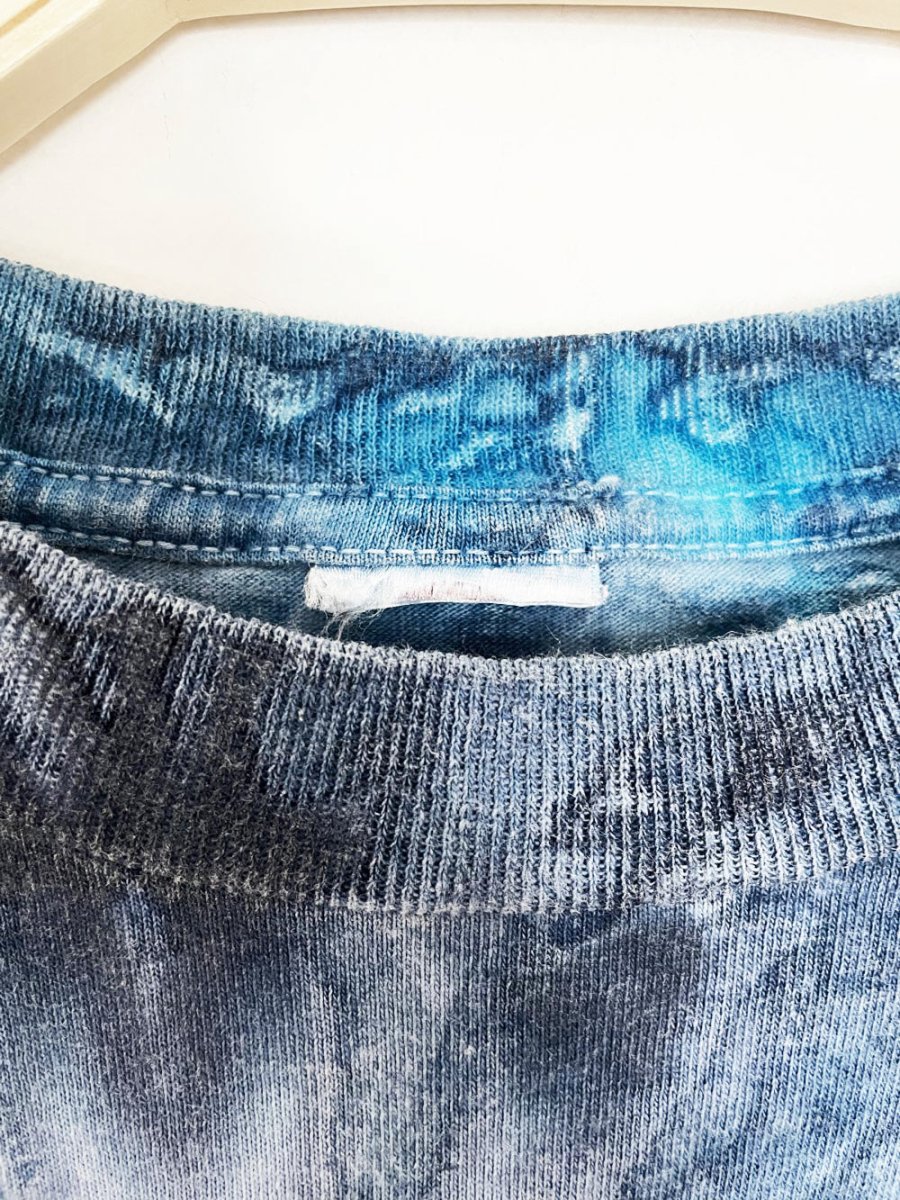vintage virginia beach dolphin embroidered tie dye crop tee - good market thrift store