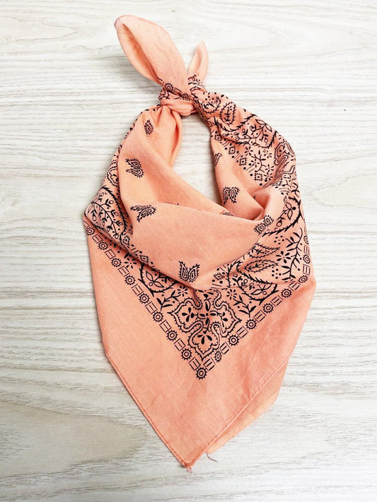 vintage wamcraft neon square paisley bandana | made in usa - good market thrift store
