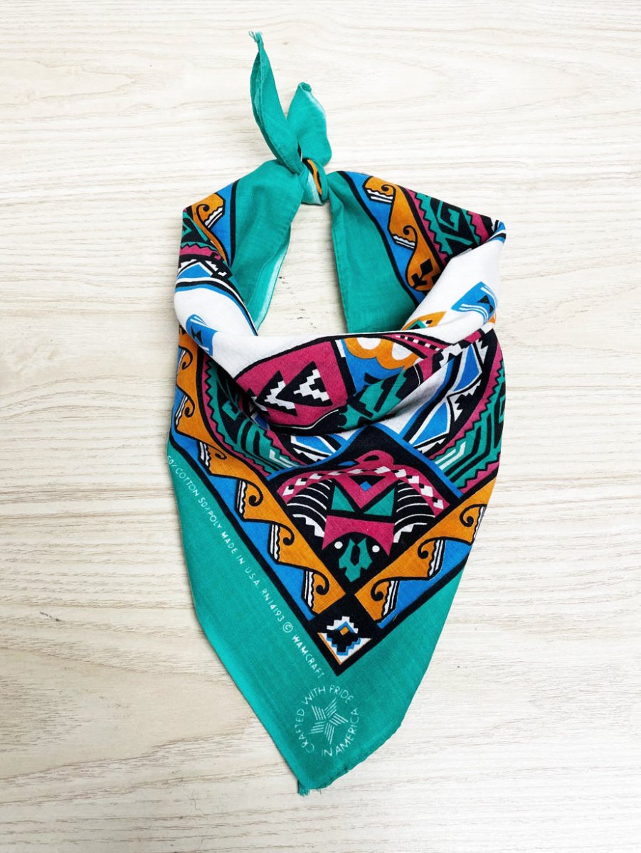 vintage wamcraft southwestern square bandana | made in usa - good market thrift store