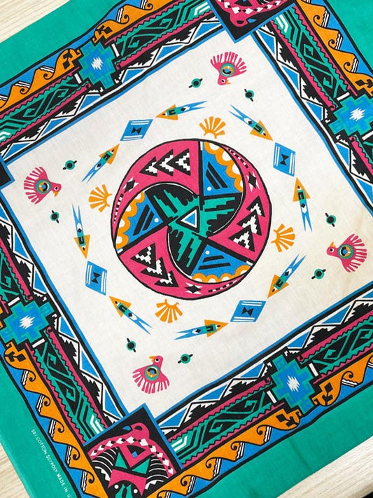 vintage wamcraft southwestern square bandana | made in usa - good market thrift store