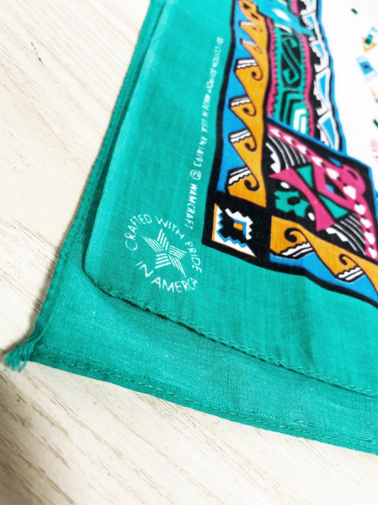 vintage wamcraft southwestern square bandana | made in usa - good market thrift store