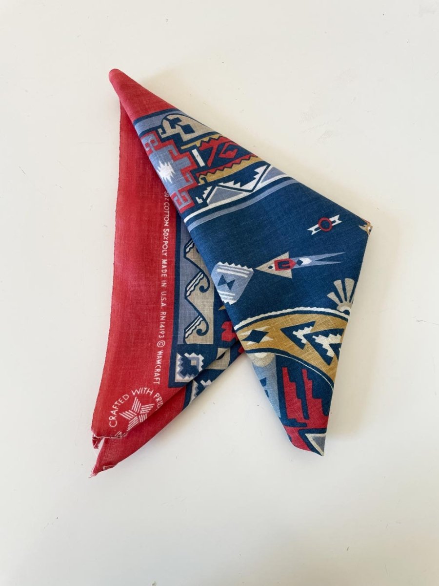 vintage wamcraft southwestern square bandana | made in usa - good market thrift store