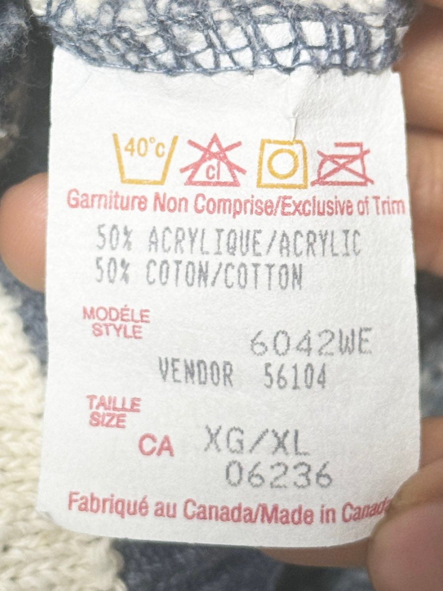 vintage weekend edition fair isle striped knit sweater | made in Canada - good market thrift store