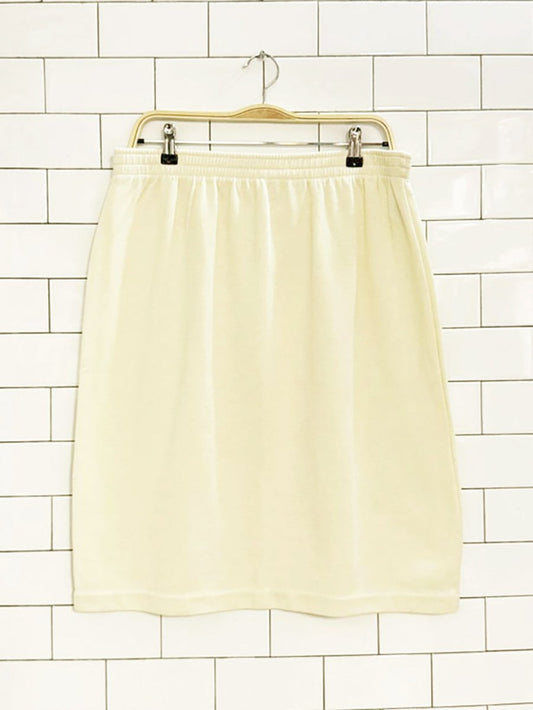 vintage weekenders butter yellow knit mini skirt | made in Canada - good market thrift store