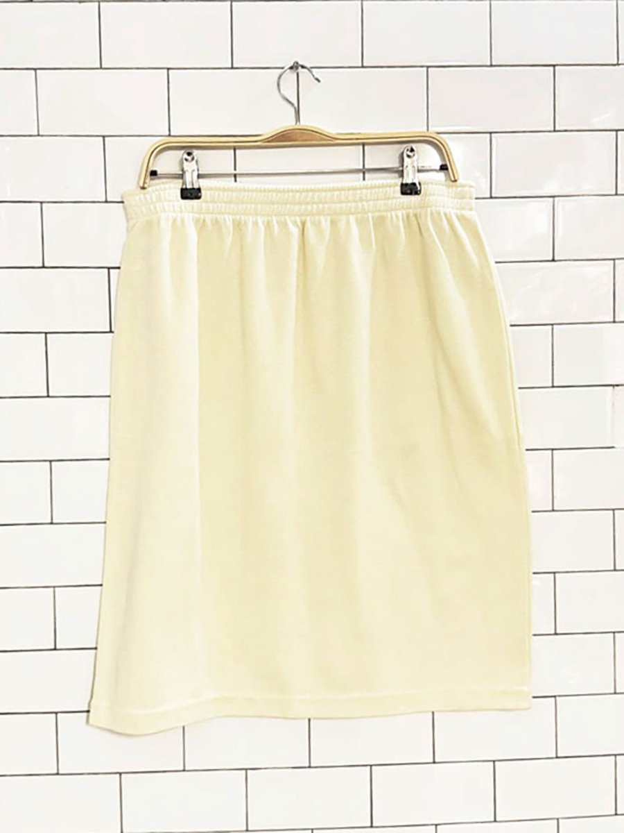 vintage weekenders butter yellow knit mini skirt | made in Canada - good market thrift store