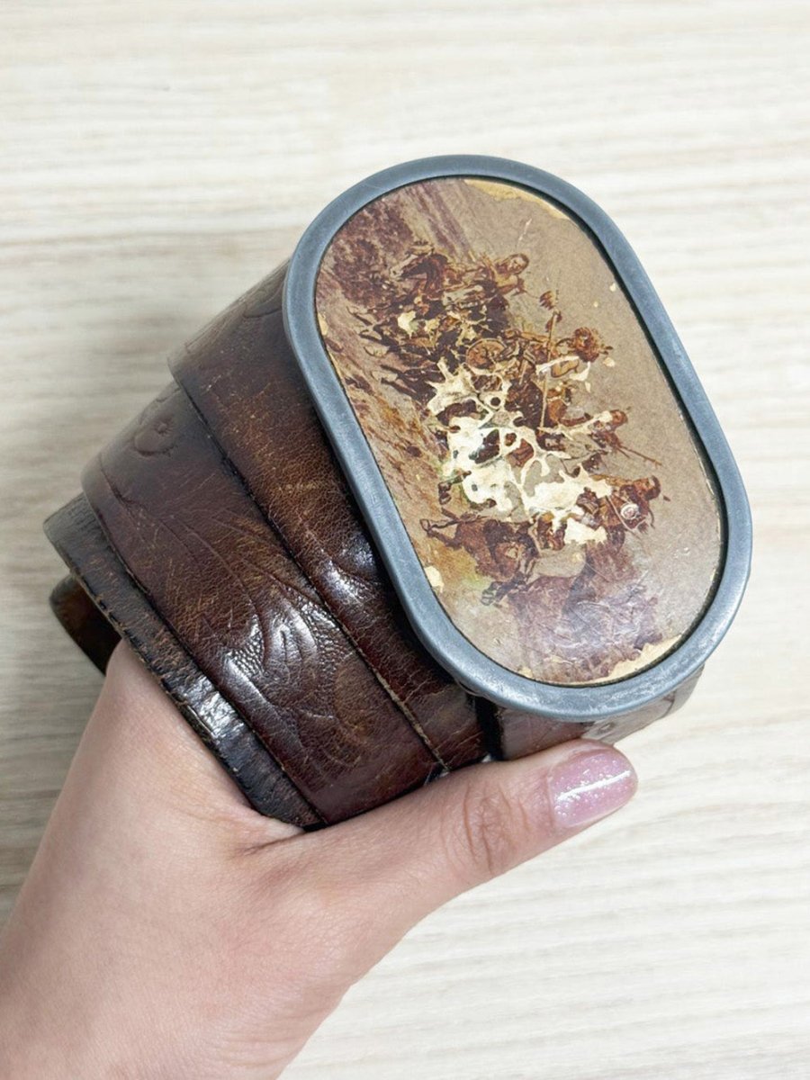 vintage western buckle tooled leather belt - good market thrift store