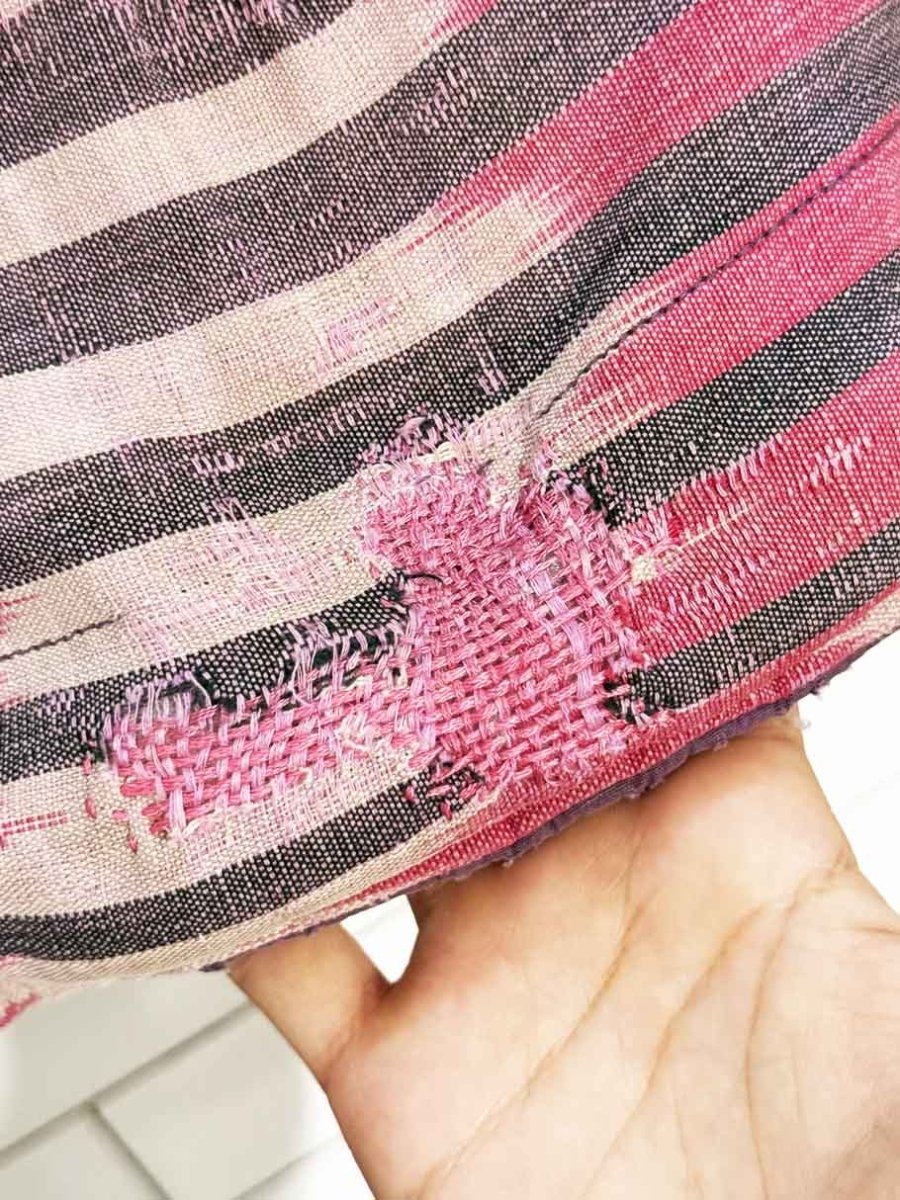 vintage western woven reversible sashiko hand - made snap button jacket - good market thrift store