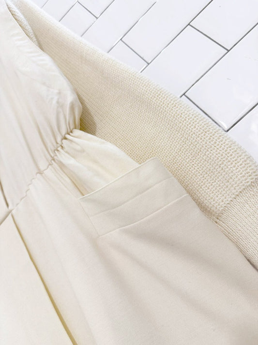 vintage wibor wool - blend strong shoulder midi dress - good market thrift store