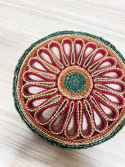 vintage wicker rattan trivet - good market thrift store