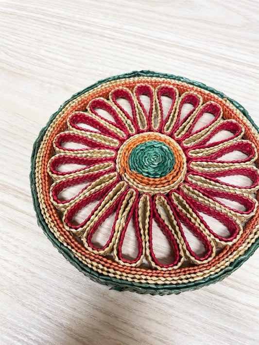 vintage wicker rattan trivet - good market thrift store