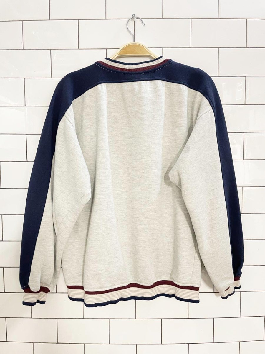 vintage wilson 1/4 button colour block logo sweatshirt - good market thrift store